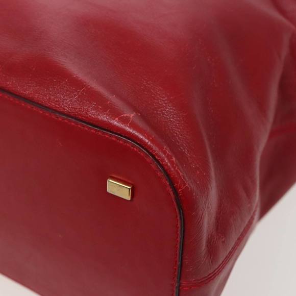 CELINE Hand Bag Leather 2way Red Auth yk13083 - Picture 9 of 16